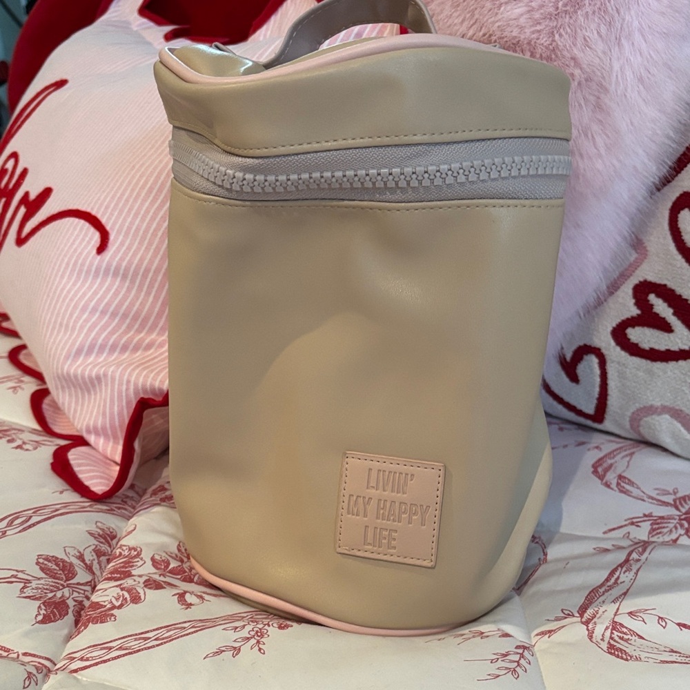 Beige and Pink Insulated necessities Bag (bottled items)